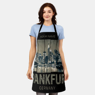 Frankfurt Germany Skyline Retro Vintage Souvenir Apron