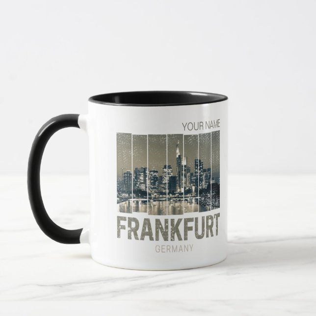 Frankfurt Germany Skyline Retro Vintage Souvenir Mug (Left)