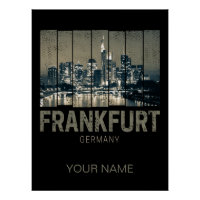 Frankfurt Germany Skyline Retro Vintage Souvenir