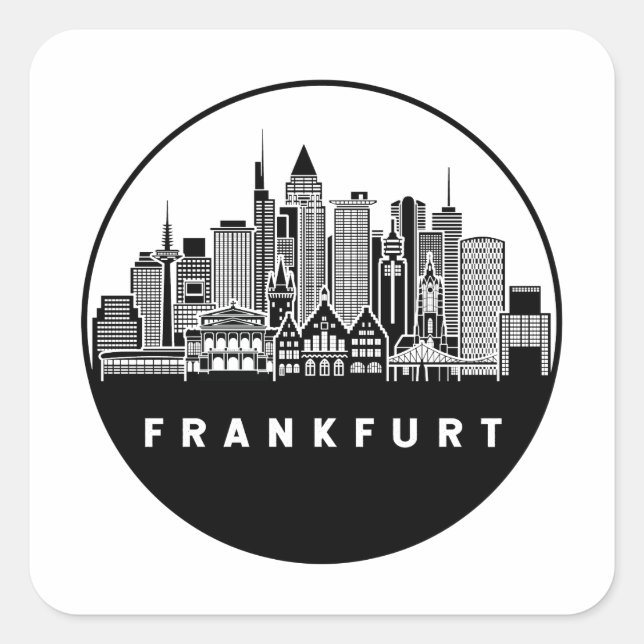 Frankfurt Germany Skyline Square Sticker (Front)