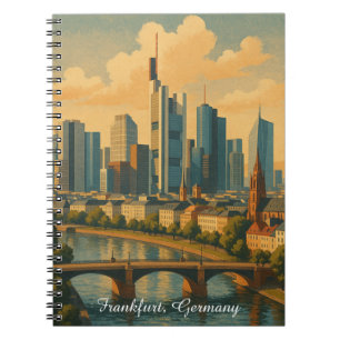 Frankfurt Germany Skyline Vintage Travel Notebook