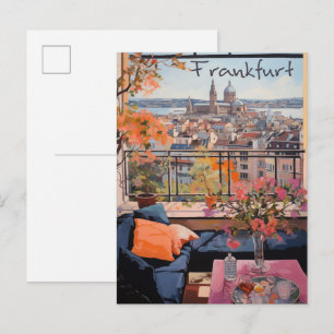 Frankfurt Germany Travel City Painting Aesthetic Postcard