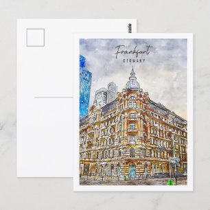 Frankfurt Germany Travel Place Watercolor Postcard