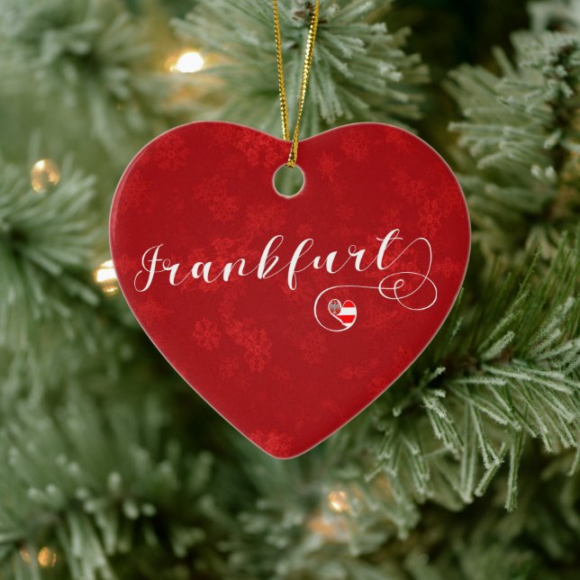 Frankfurt Heart, Christmas Tree Ornament, Germany Ceramic Tree Decoration (Tree)