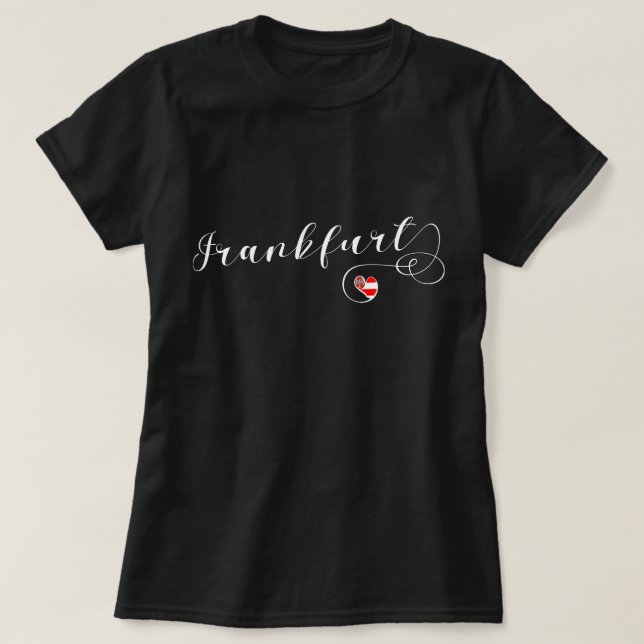 Frankfurt Heart Flag, Hesse, Germany T-Shirt (Design Front)