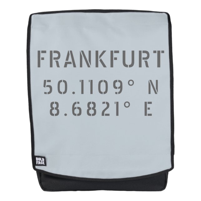 Frankfurt Latitude Longitude Backpack (Front)