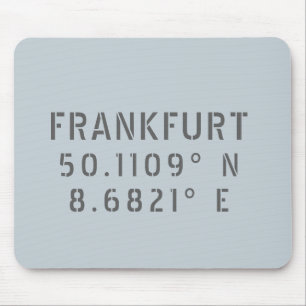 Frankfurt Latitude & Longitude Mouse Mat