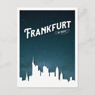 Frankfurt skyline by night, Germany Postcard