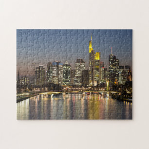 Frankfurt Skyline Germany gift Poster Holiday Post Jigsaw Puzzle