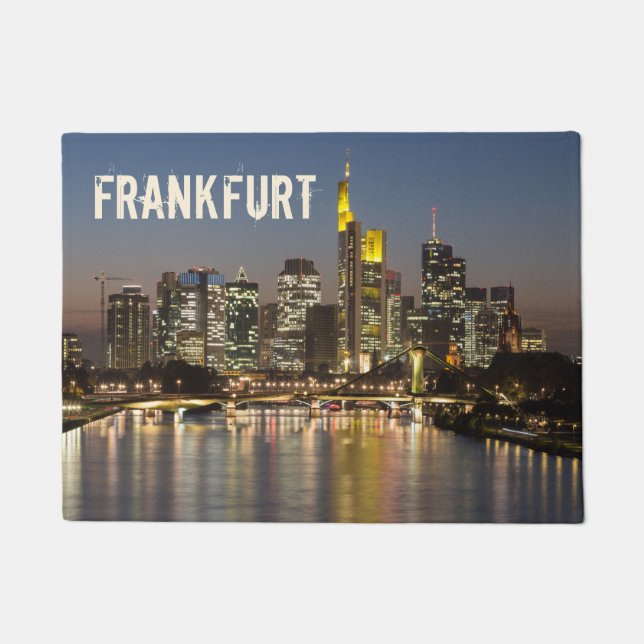 Frankfurt Skyline Germany Vintage Souvenir gift Doormat (Front)