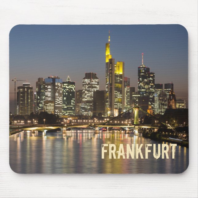 Frankfurt Skyline Germany Vintage Souvenir gift Mouse Mat (Front)
