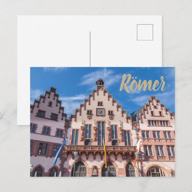 Frankfurter Roemer Germany Frankfurt City Hall Holiday Postcard (Front/Back)
