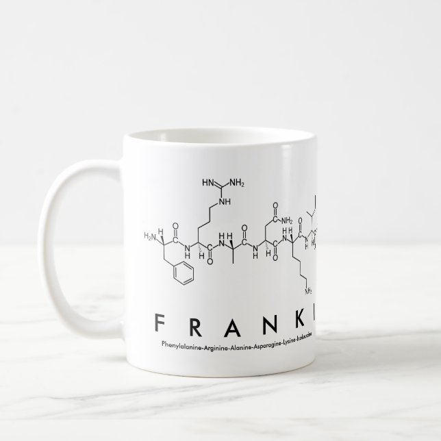 Franki peptide name mug (Left)