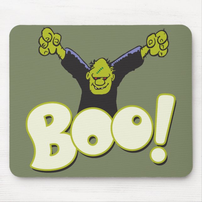 Frankie Monster Frankenstein Halloween BOO Scare Mouse Mat (Front)
