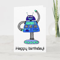 Frankie Robot: Blue on white