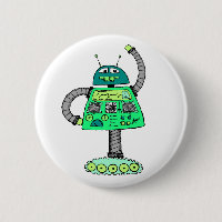Frankie robot, green on white