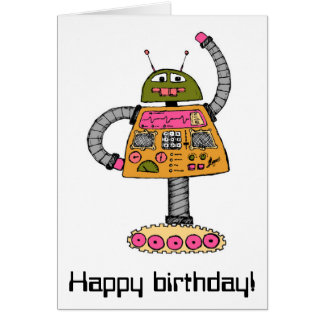 Frankie robot, orange on white