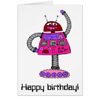 Frankie Robot: Pink on white