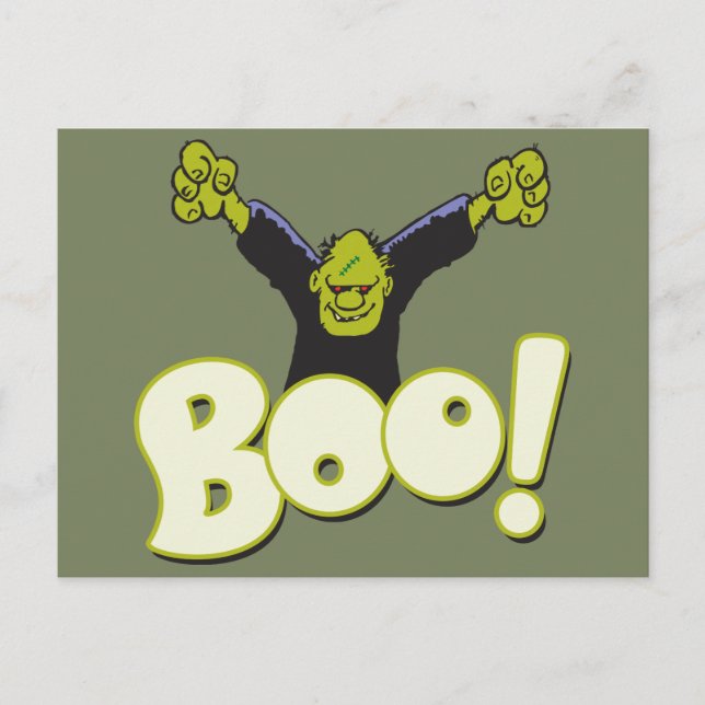 Frankie Superhero - Frankenstein Monster Halloween Postcard (Front)