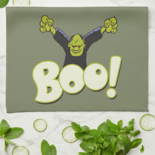 Frankie Superhero - Frankenstein Monster Halloween Tea Towel