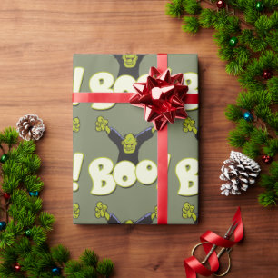 Frankie Superhero - Frankenstein Monster Halloween Wrapping Paper