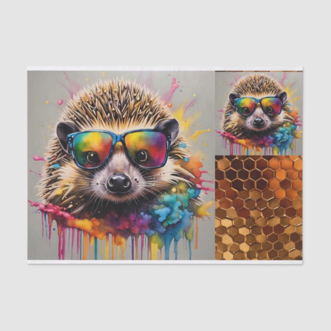 Frankie the Sunglass Wearing Hedgehog  Tissue Paper (Front)