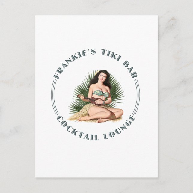 Frankie's Tiki Bar Hula Girl Postcard (Front)