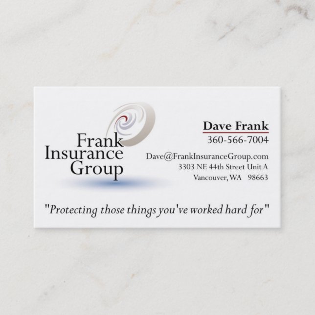FrankInsuranceGroup 2 Business Card (Front)