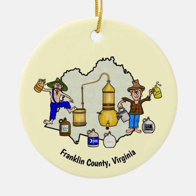 Franklin County, VA Moonshine Capitol Ornament (Front)
