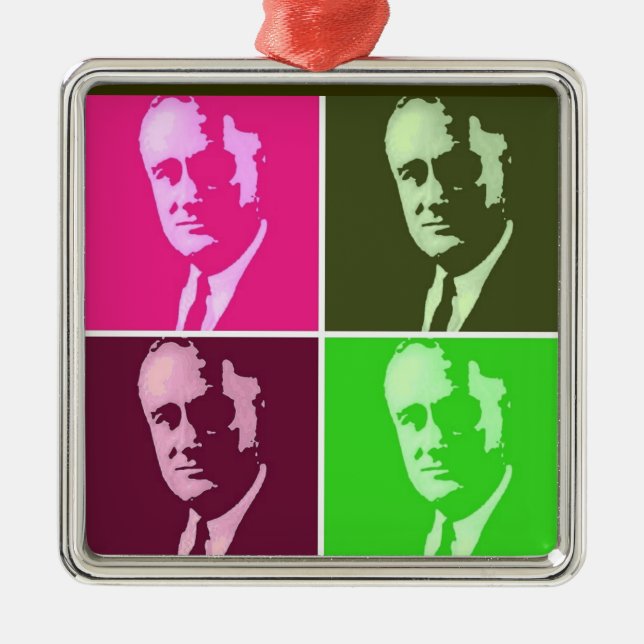 Franklin D. Roosevelt Metal Tree Decoration (Front)