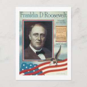 Franklin D. Roosevelt Vintage Songbook Cover Postcard