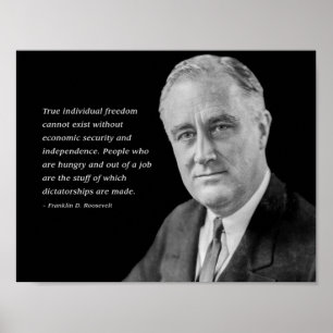 Franklin D. Roosevelt's Warning About Dictatorship Poster