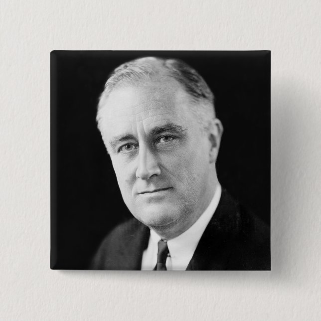 Franklin Delano Roosevelt 15 Cm Square Badge (Front)