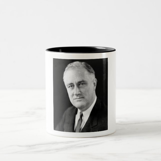 Franklin Delano Roosevelt Two-Tone Coffee Mug (Center)