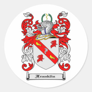 FRANKLIN FAMILY CREST -  FRANKLIN COAT OF ARMS CLASSIC ROUND STICKER
