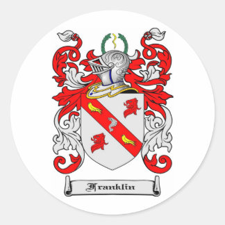 FRANKLIN FAMILY CREST -  FRANKLIN COAT OF ARMS CLASSIC ROUND STICKER