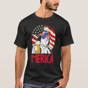 Franklin Merica  4th of July Merica Men Boys Ameri T-Shirt