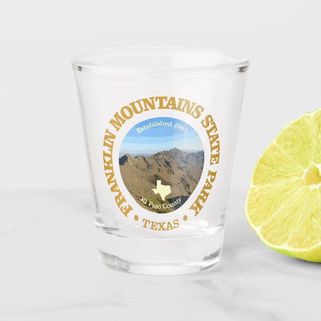Franklin Mountains SP Shot Glass (Front)