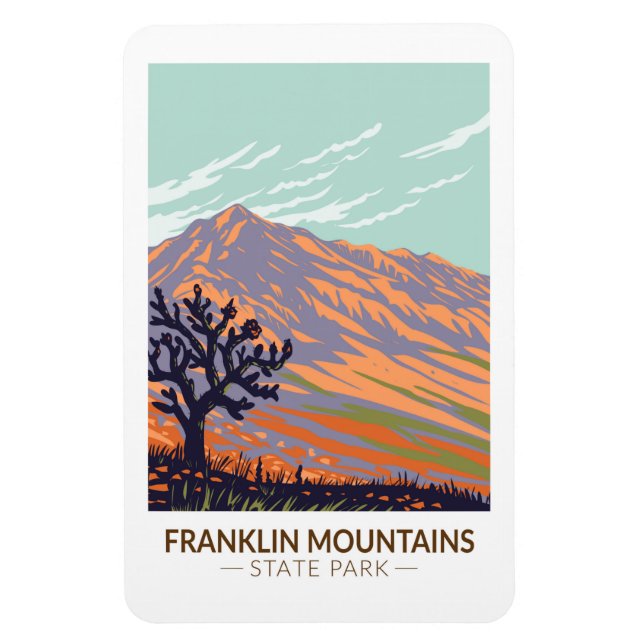 Franklin Mountains State Park Texas Vintage  Magnet (Vertical)