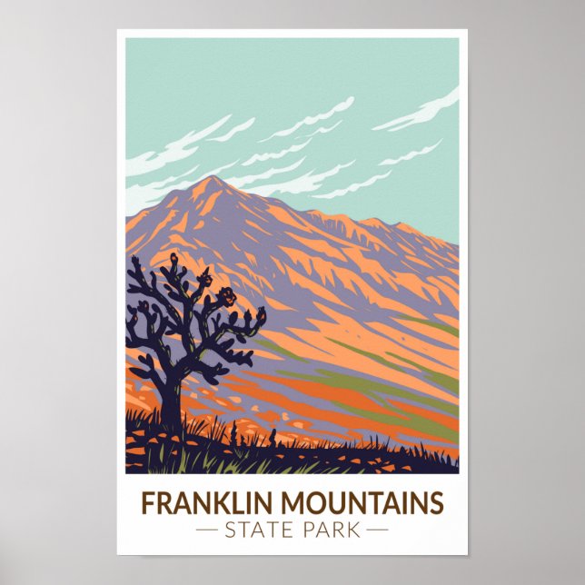 Franklin Mountains State Park Texas Vintage  Poster (Front)