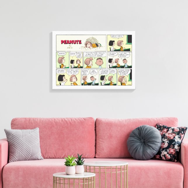 Franklin, Peppermint Patty & Marcie | Math Class Canvas Print (Insitu(LivingRoom))