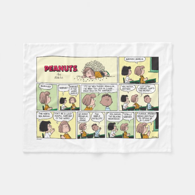 Franklin, Peppermint Patty & Marcie | Math Class Fleece Blanket (Front (Horizontal))