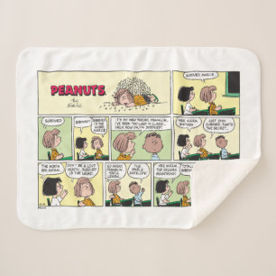 Franklin, Peppermint Patty & Marcie   Math Class Sherpa Blanket