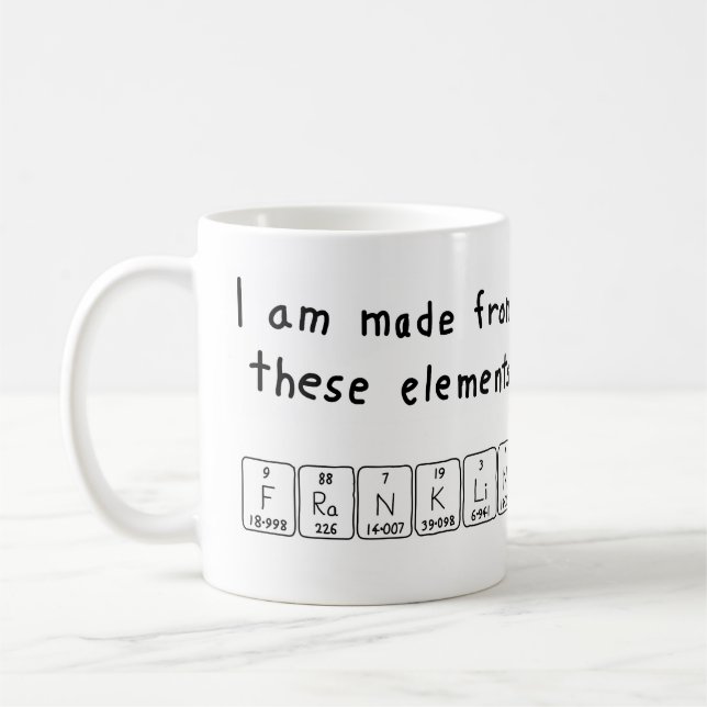 Franklin periodic table name mug (Left)