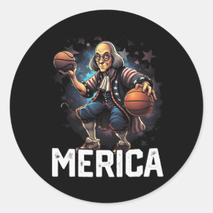 Franklin Play Basketball Bball player Classic Round Sticker