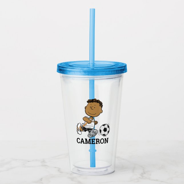 Franklin Playing Soccer Acrylic Tumbler (Front)