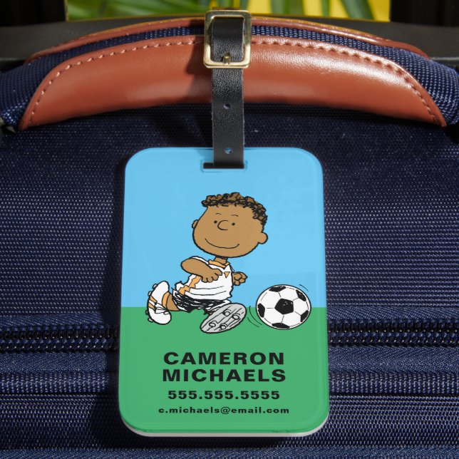 Franklin Playing Soccer Luggage Tag (Front Insitu 2)
