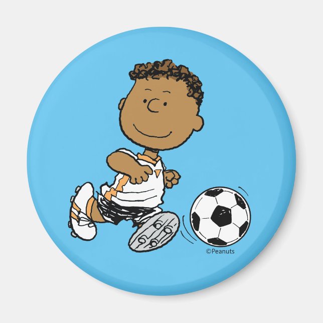 Franklin Playing Soccer Magnet (Front)