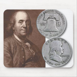 Franklin Portrait with Half Dollars Mouse Mat