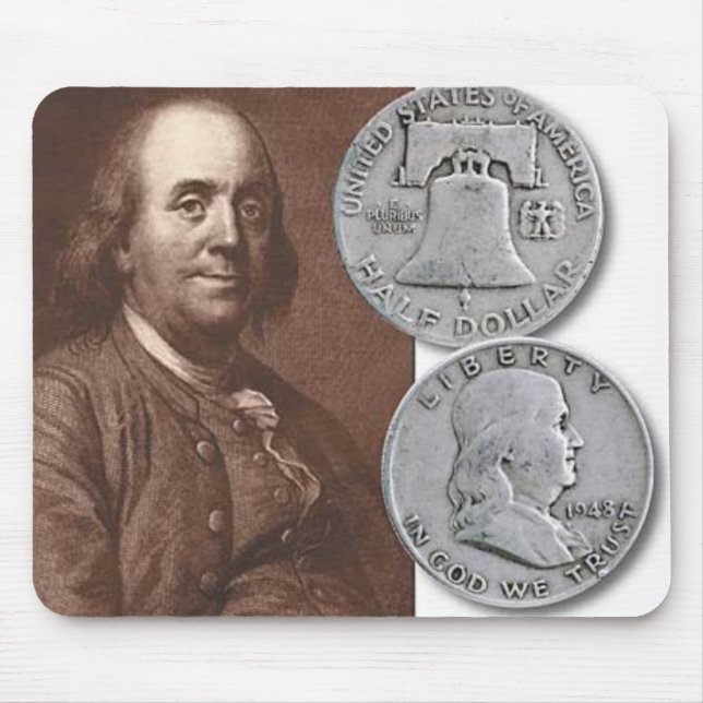 Franklin Portrait with Half Dollars Mouse Mat (Front)